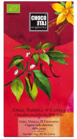 Bio Milk Chocolate 46 % Cocoa Chili-Vanilla-Cinnamon