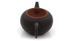 Dunkelbraune Tonkanne mit Tonsieb 120 ml