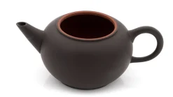 Dunkelbraune Tonkanne mit Tonsieb 120 ml
