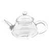 Glaskännchen Metallsieb 200 ml rund / Teekanne mit Metallsieb