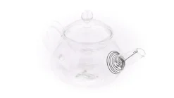 Glaskännchen Metallsieb 200 ml rund / Teekanne mit Metallsieb