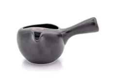 Japankanne (Kyusu) - offen schwarz-grau mit Metallsieb