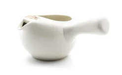 Japankanne (Kyusu) - offen weiß mit Metallsieb