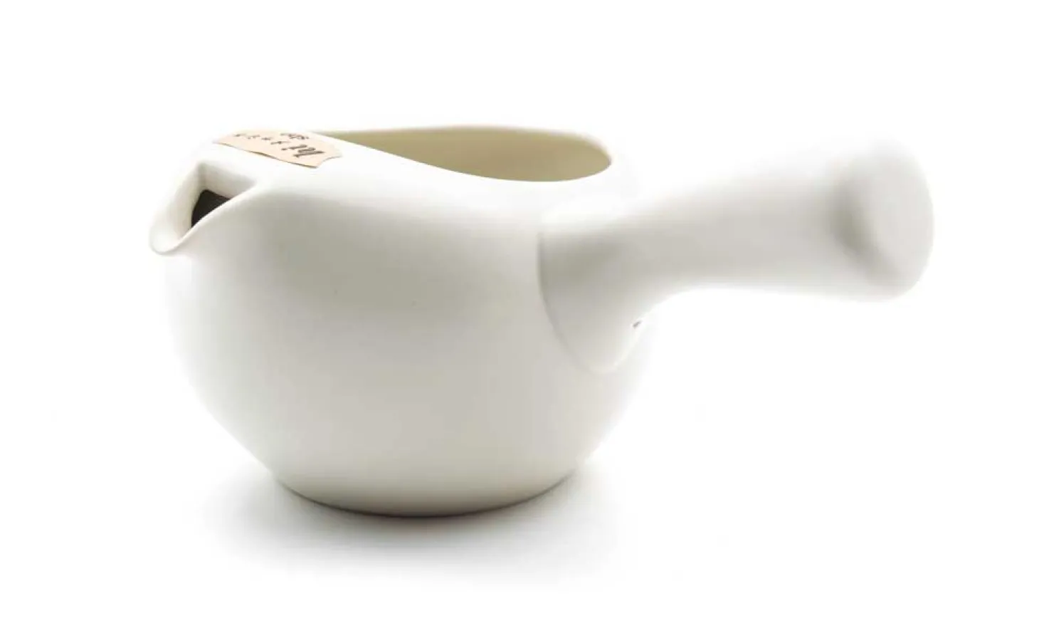 Japankanne (Kyusu) - offen weiß mit Metallsieb