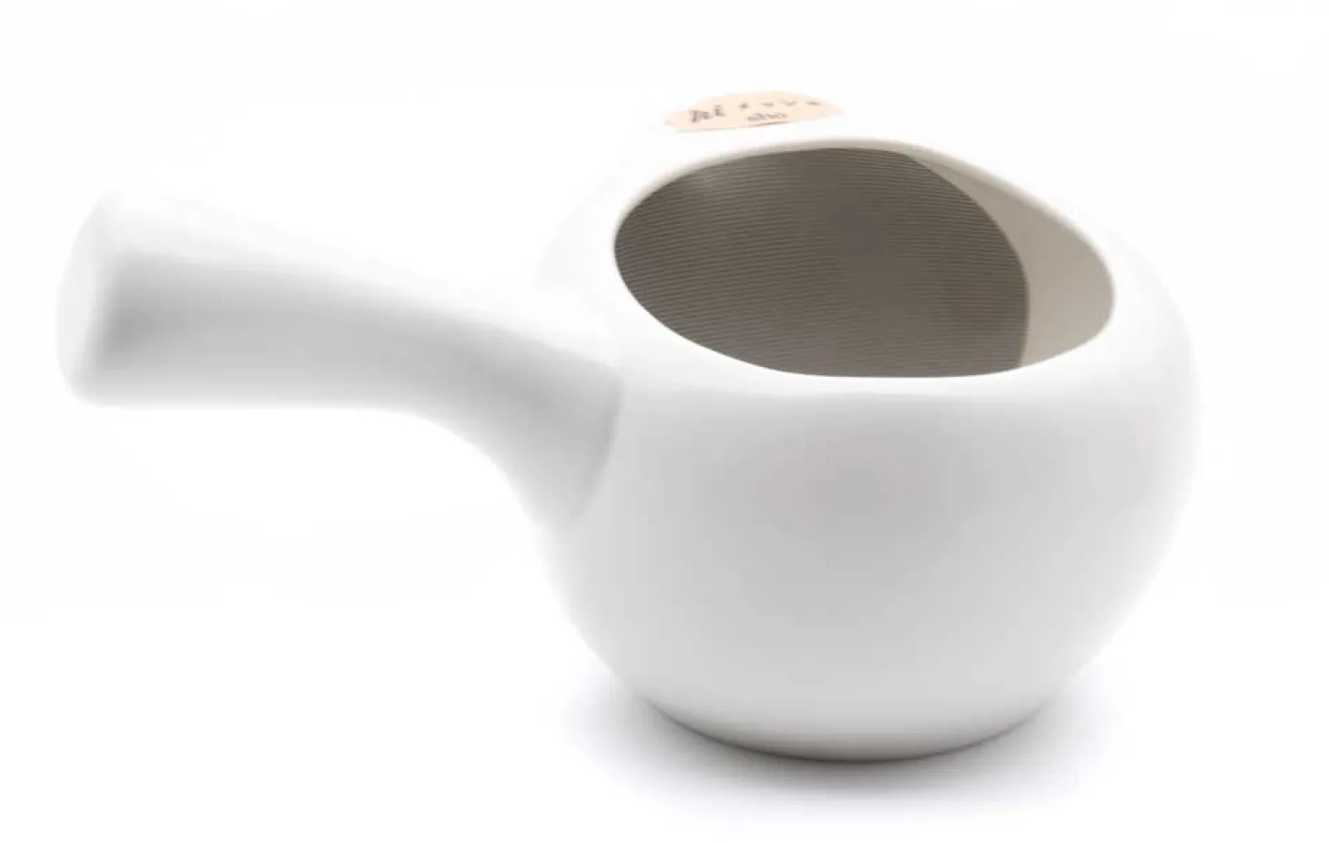 Japankanne (Kyusu) - offen weiß mit Metallsieb