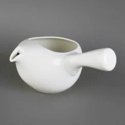 Japankanne (Kyusu) - offen weiß mit Metallsieb