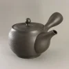 Japankanne (Kyusu) - schwarz strukturiert mit Tonsieb aus Tokoname
