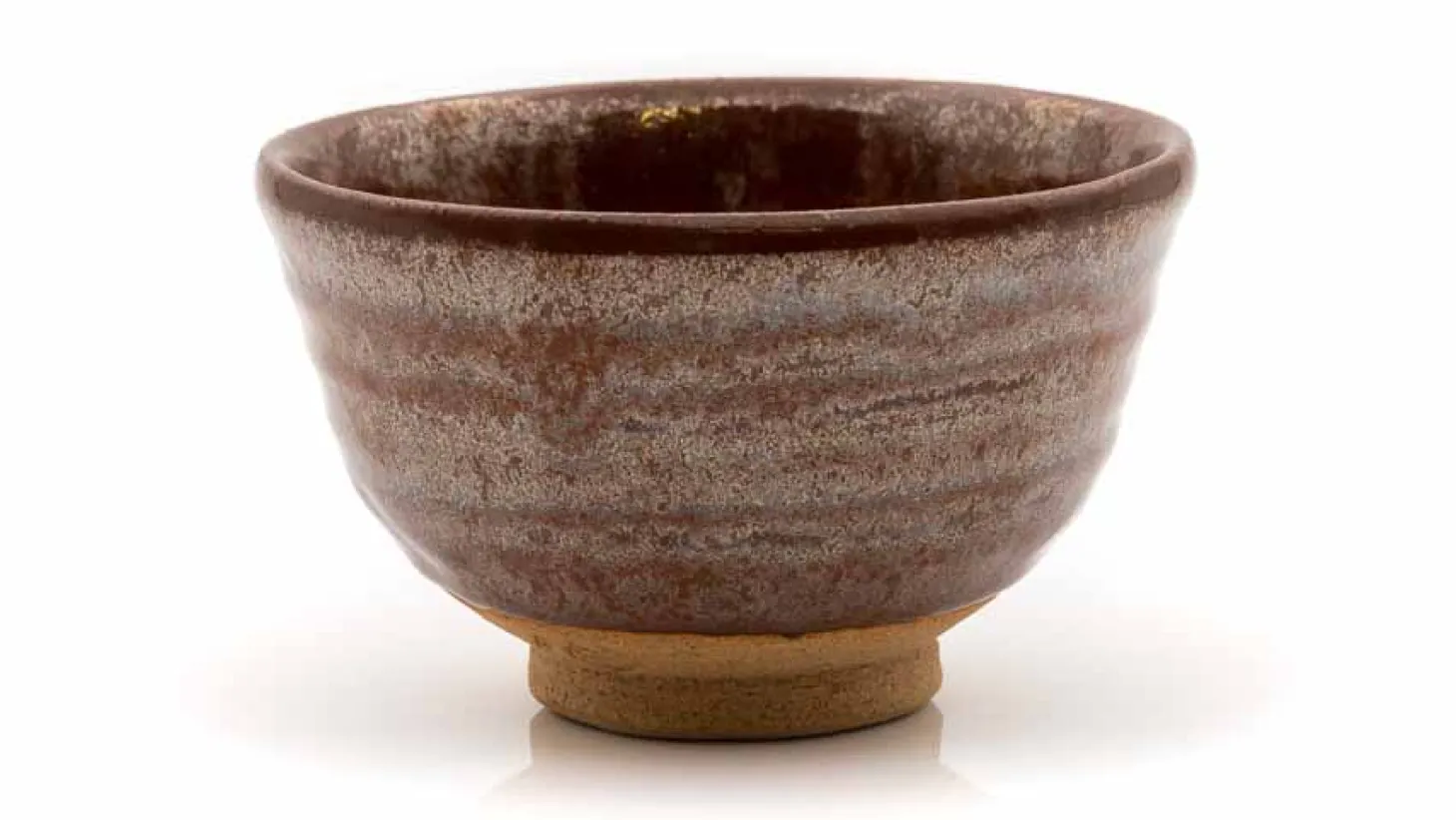 Matchaschale von Kato Juunidai – Tetsu-Aka Rot-metallisch glasiert mit Orange-beigem Ton