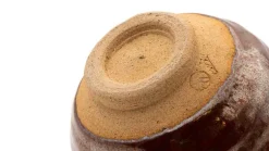 Matchaschale von Kato Juunidai – Tetsu-Aka Rot-metallisch glasiert mit Orange-beigem Ton
