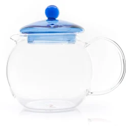 Teekanne Fabi, mit Filter blau, 0,7 l Glas